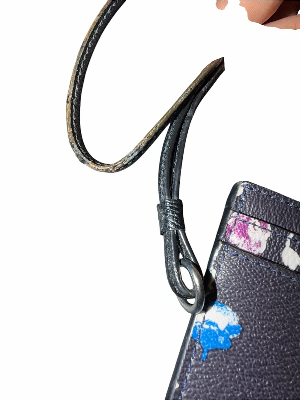 Coach leather lanyard